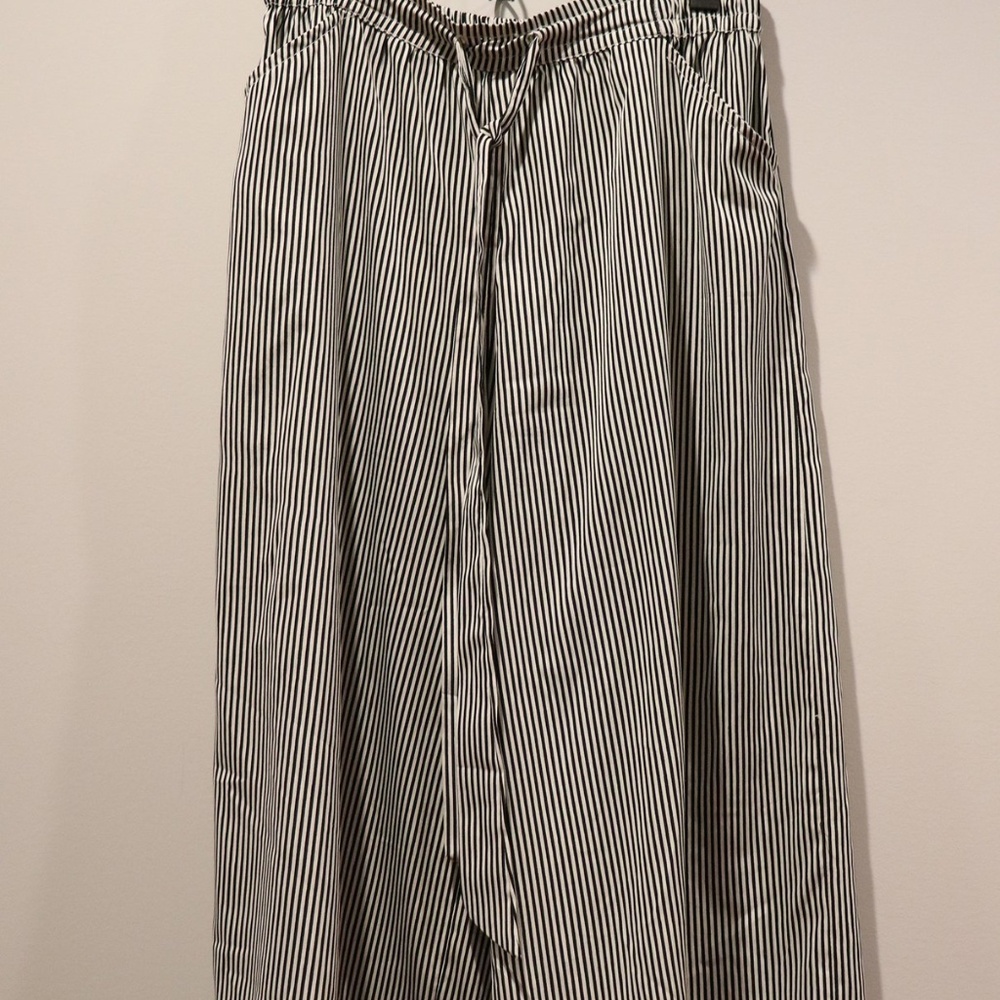 White and Black Stripped Pants